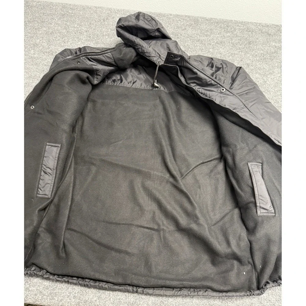 Vintage Illusion Black Reversible Waterproof Hooded Jacket Men's Size XL NEW‎